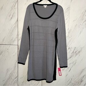 NEW Xhilaration Long Sleeve Gray Mini Sweater Dress SZ XXL